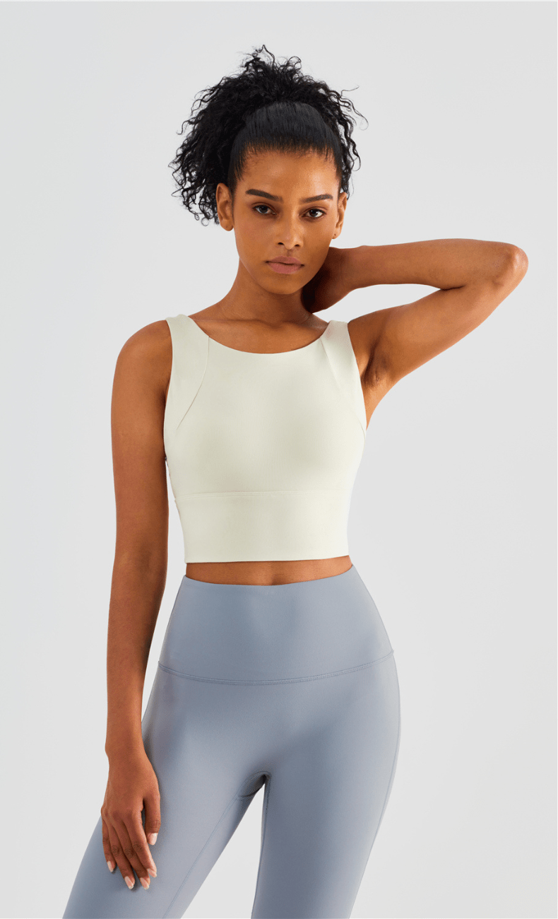 WOO YOGA Sports Bras Heather High Impact Built-in Bra Tank 