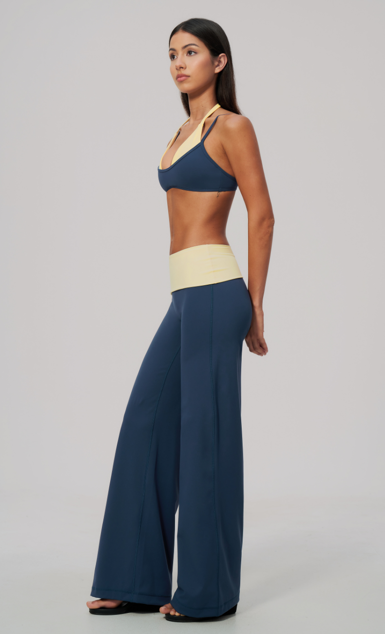 Tessa Layered Sports Bra Wide Leg Workout Set