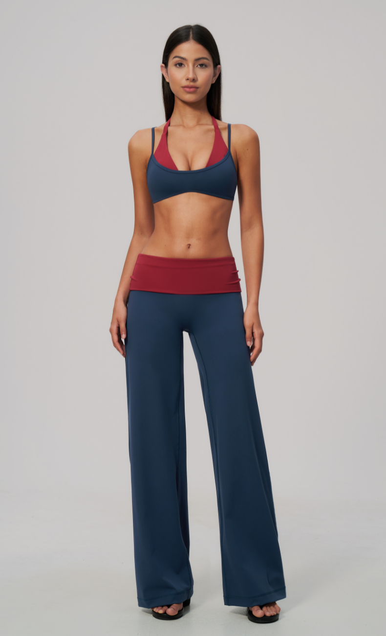 Tessa Layered Sports Bra Wide Leg Workout Set