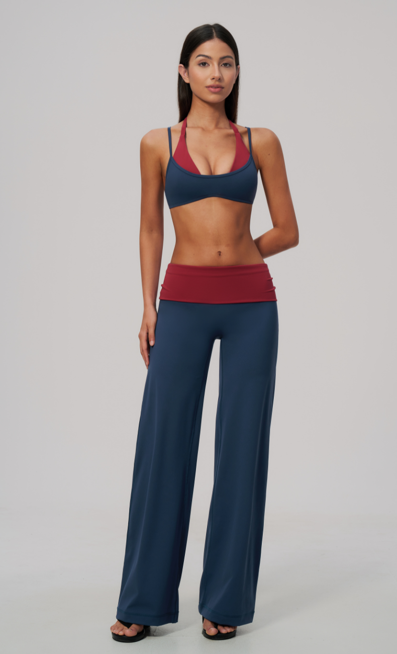Tessa Layered Sports Bra Wide Leg Workout Set