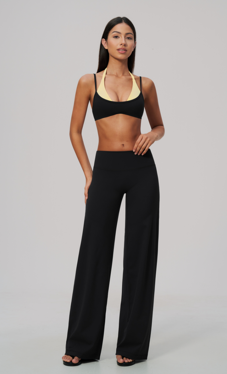 Tessa Layered Sports Bra Wide Leg Workout Set