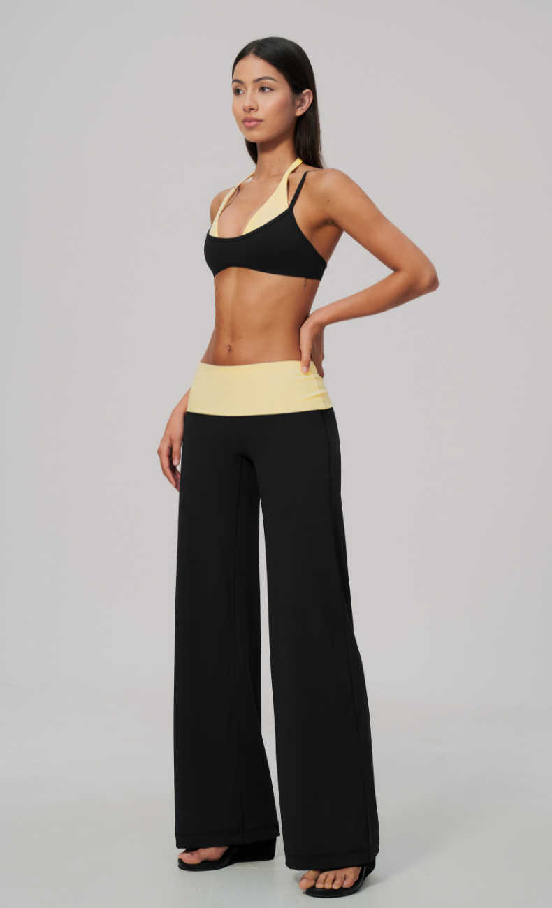 Tessa Layered Sports Bra Wide Leg Workout Set
