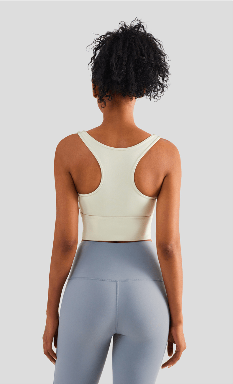 WOO YOGA Sports Bras Heather High Impact Built-in Bra Tank 