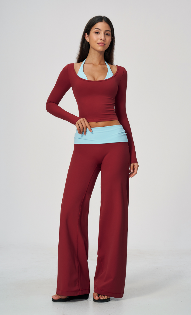 Tessa Long Sleeve Wide Leg Workout Set