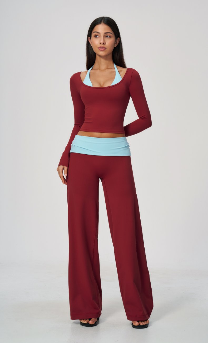 Tessa Long Sleeve Wide Leg Workout Set