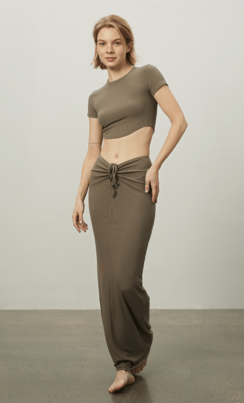 WOO YOGA Dress Evelyn Ribbed Mermaid Dress 