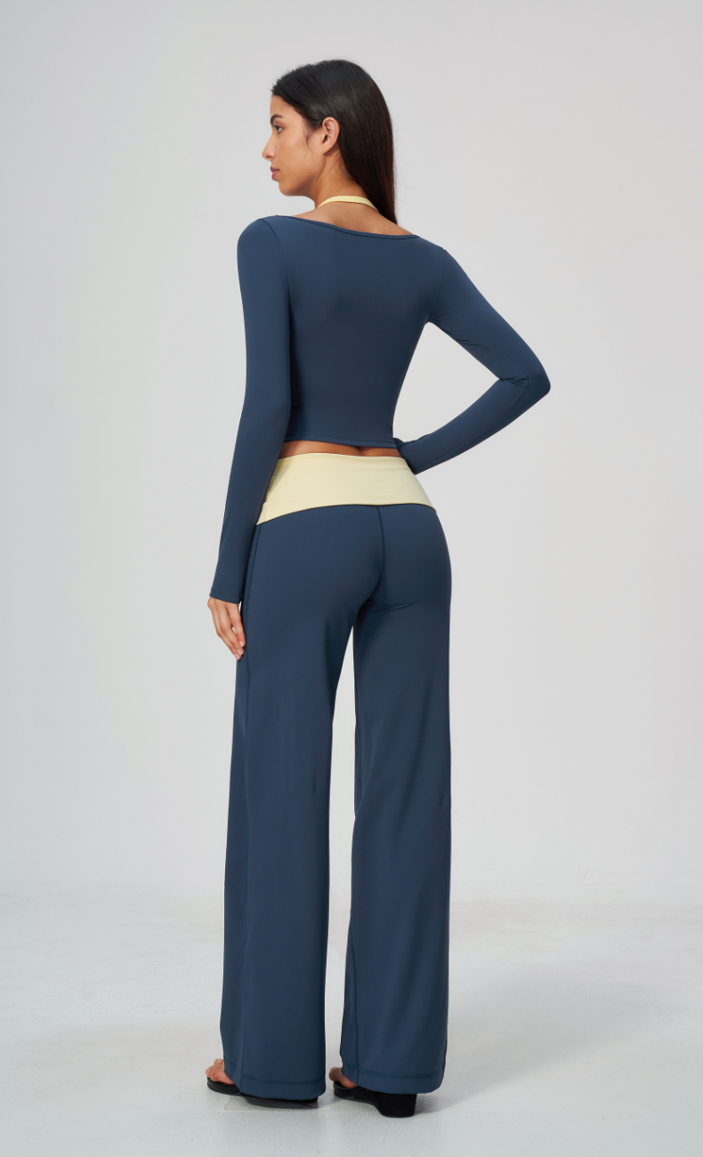 Tessa Long Sleeve Wide Leg Workout Set