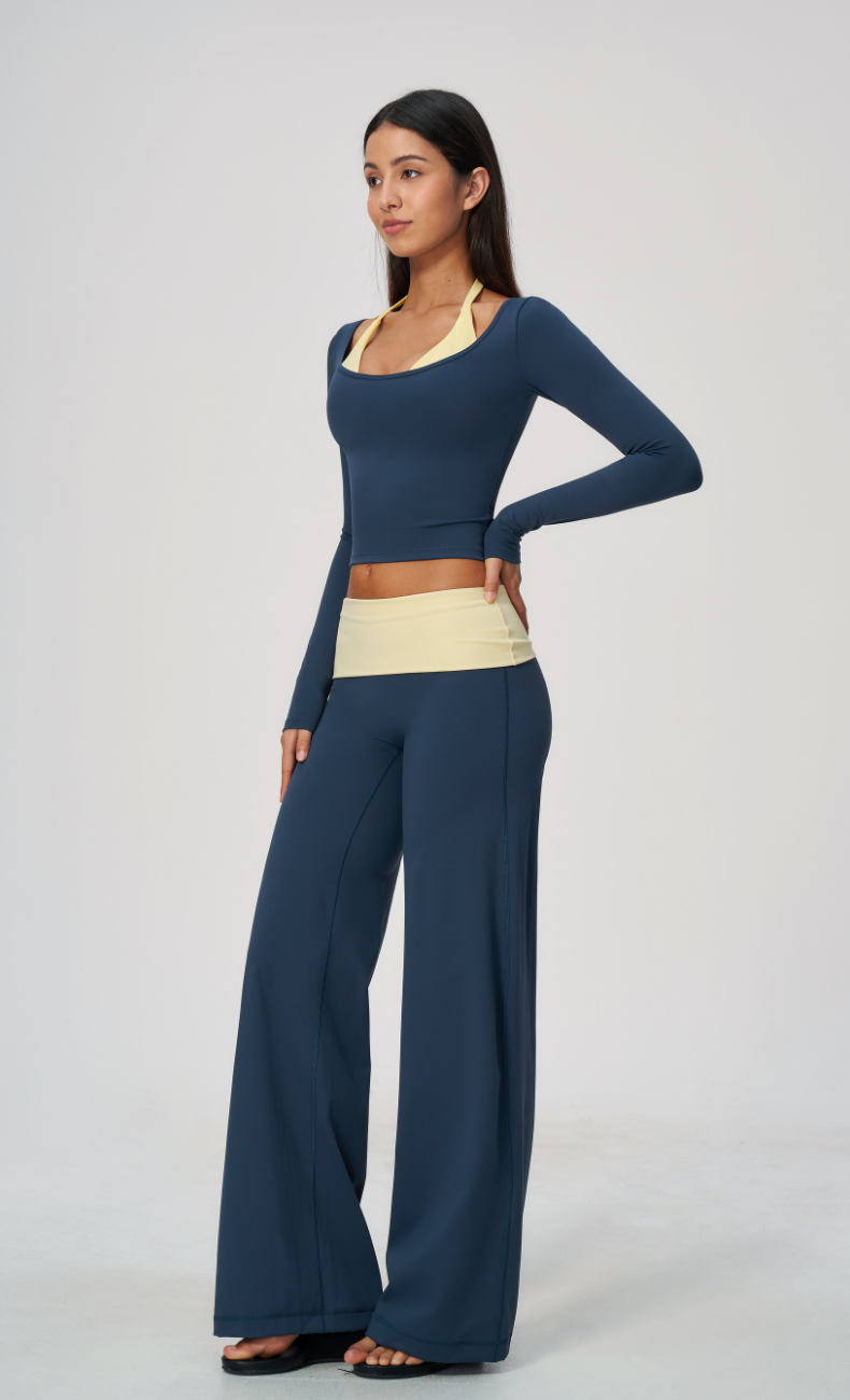 Tessa Long Sleeve Wide Leg Workout Set