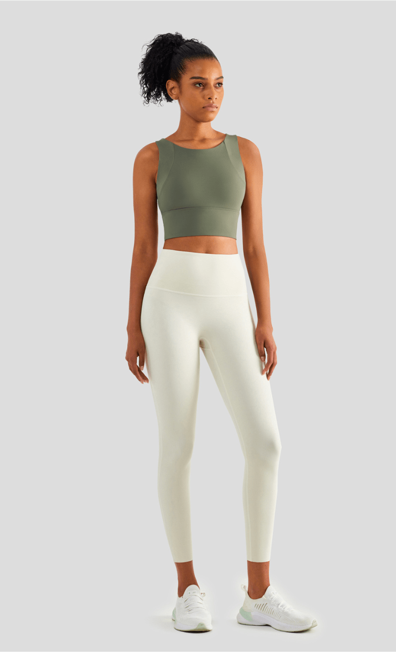 WOO YOGA Sports Bras Heather High Impact Built-in Bra Tank 