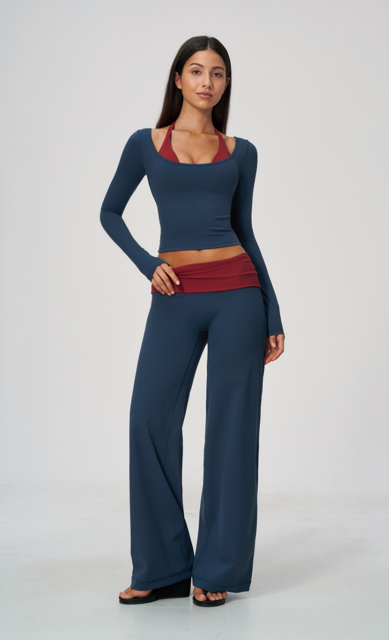 Tessa Long Sleeve Wide Leg Workout Set