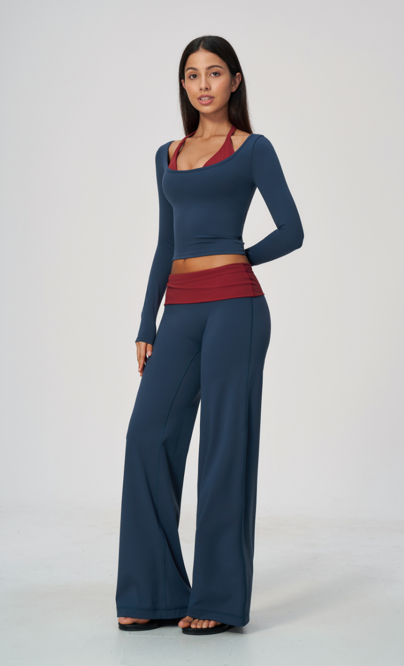 Tessa Long Sleeve Wide Leg Workout Set