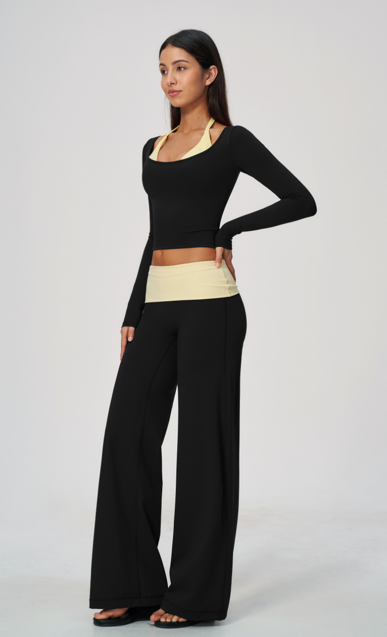 Tessa Long Sleeve Wide Leg Workout Set