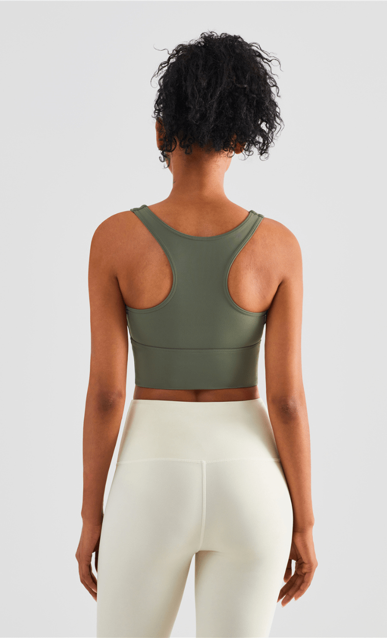WOO YOGA Sports Bras Heather High Impact Built-in Bra Tank 