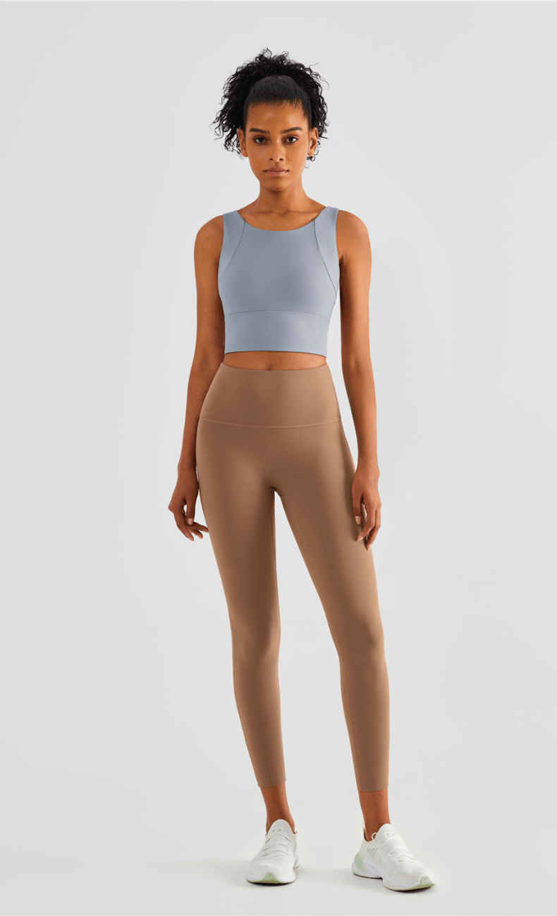 WOO YOGA Sports Bras Heather High Impact Built-in Bra Tank 