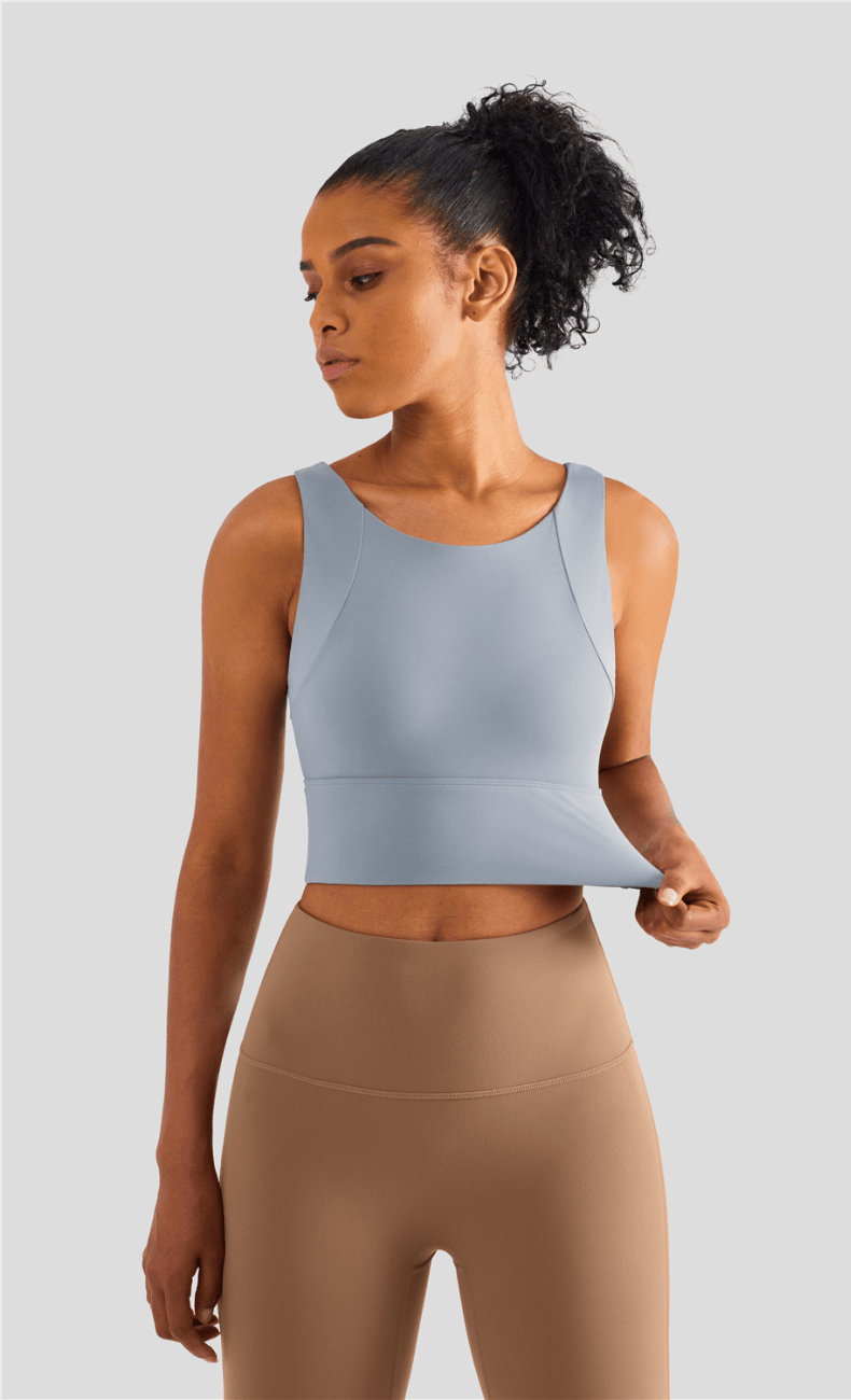 WOO YOGA Sports Bras Heather High Impact Built-in Bra Tank 