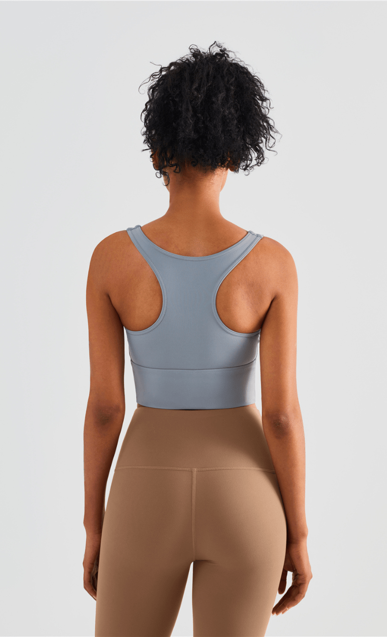 WOO YOGA Sports Bras Heather High Impact Built-in Bra Tank 