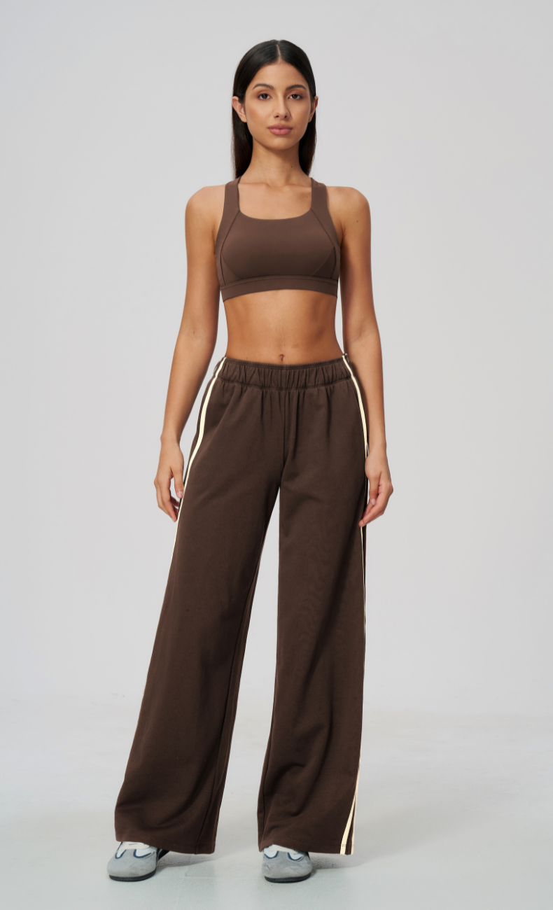 Veronica Cotton Side Stripe Wide Leg Pant