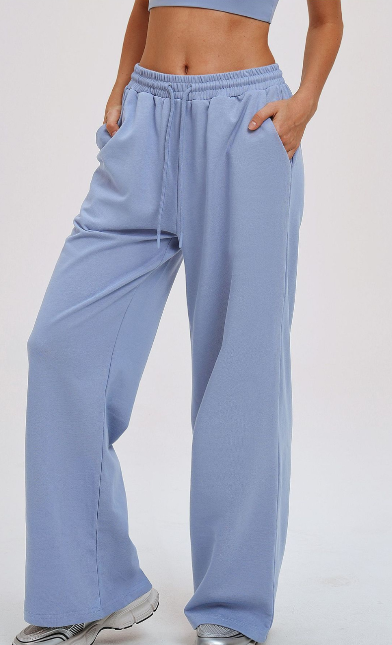 Kenna Cotton Sweatshirt & Relaxed Wide-Leg Pant Set