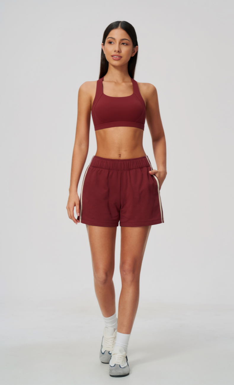 Veronica Cotton Side Stripe Relaxed Sweat Shorts
