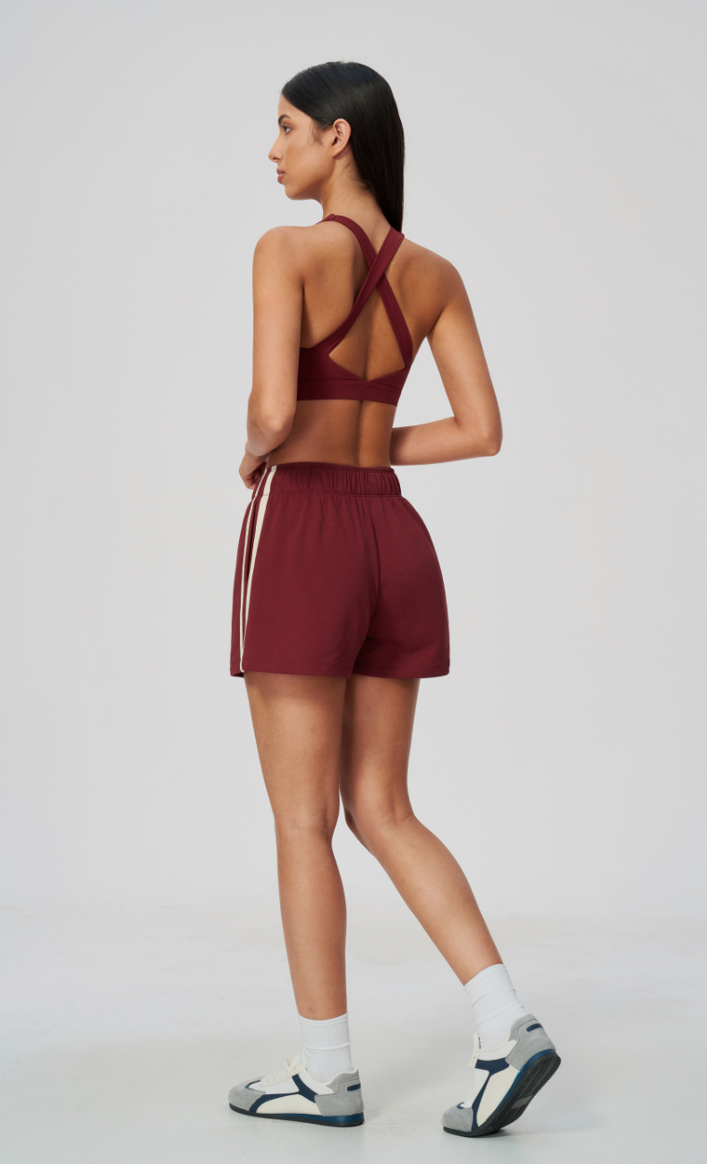 Veronica Cotton Side Stripe Relaxed Sweat Shorts