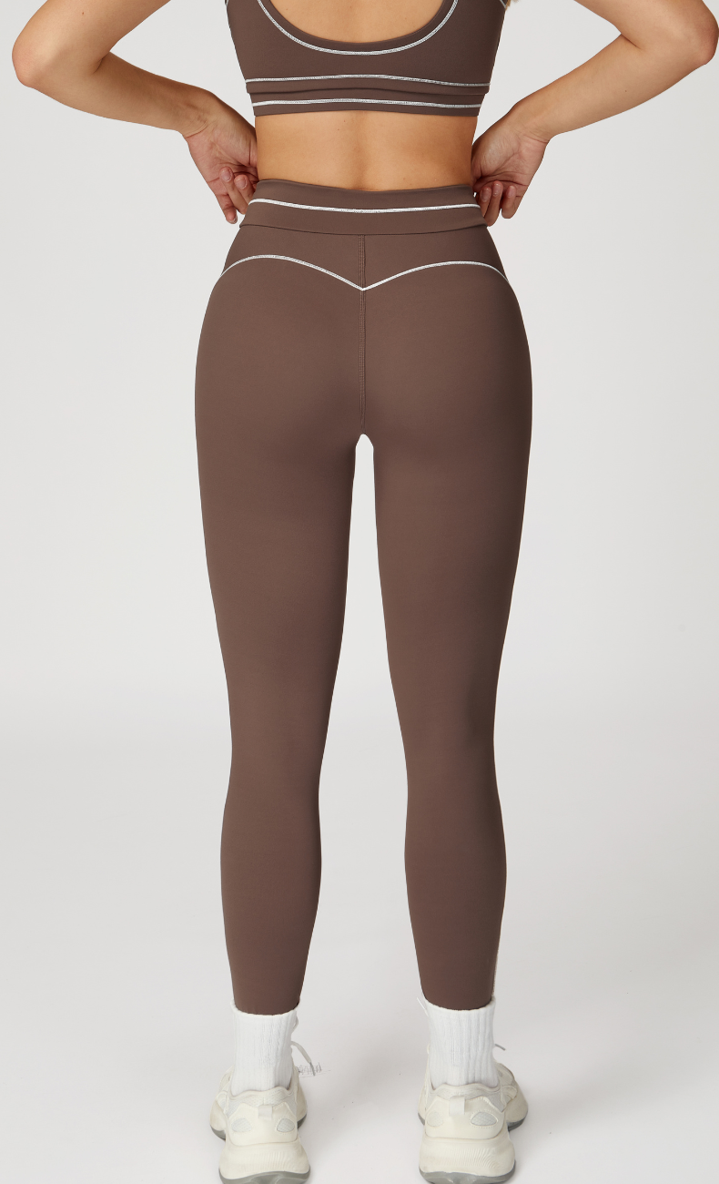 Alexis Open Back Contrast Trim Activewear Set