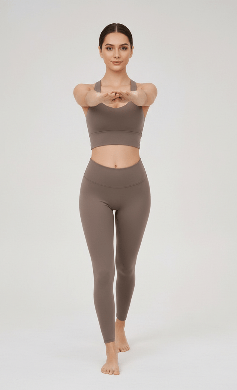 WOO YOGA Matching Sets Serena Core Butterfly Back Slimming Activewear Set 