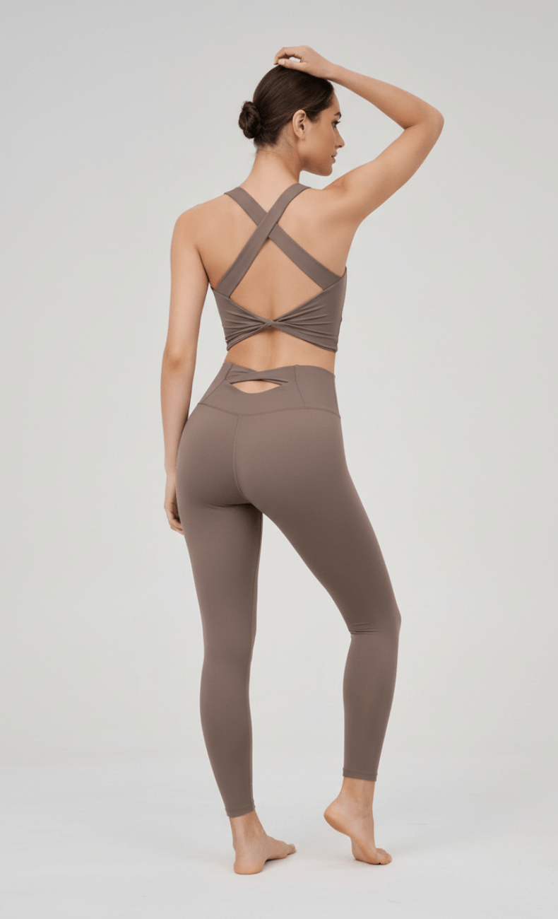 WOO YOGA Matching Sets Serena Core Butterfly Back Slimming Activewear Set 