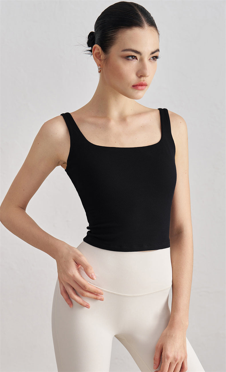 WOO YOGA Tops & Tees Zara Ribbed Open Back Tank Top 