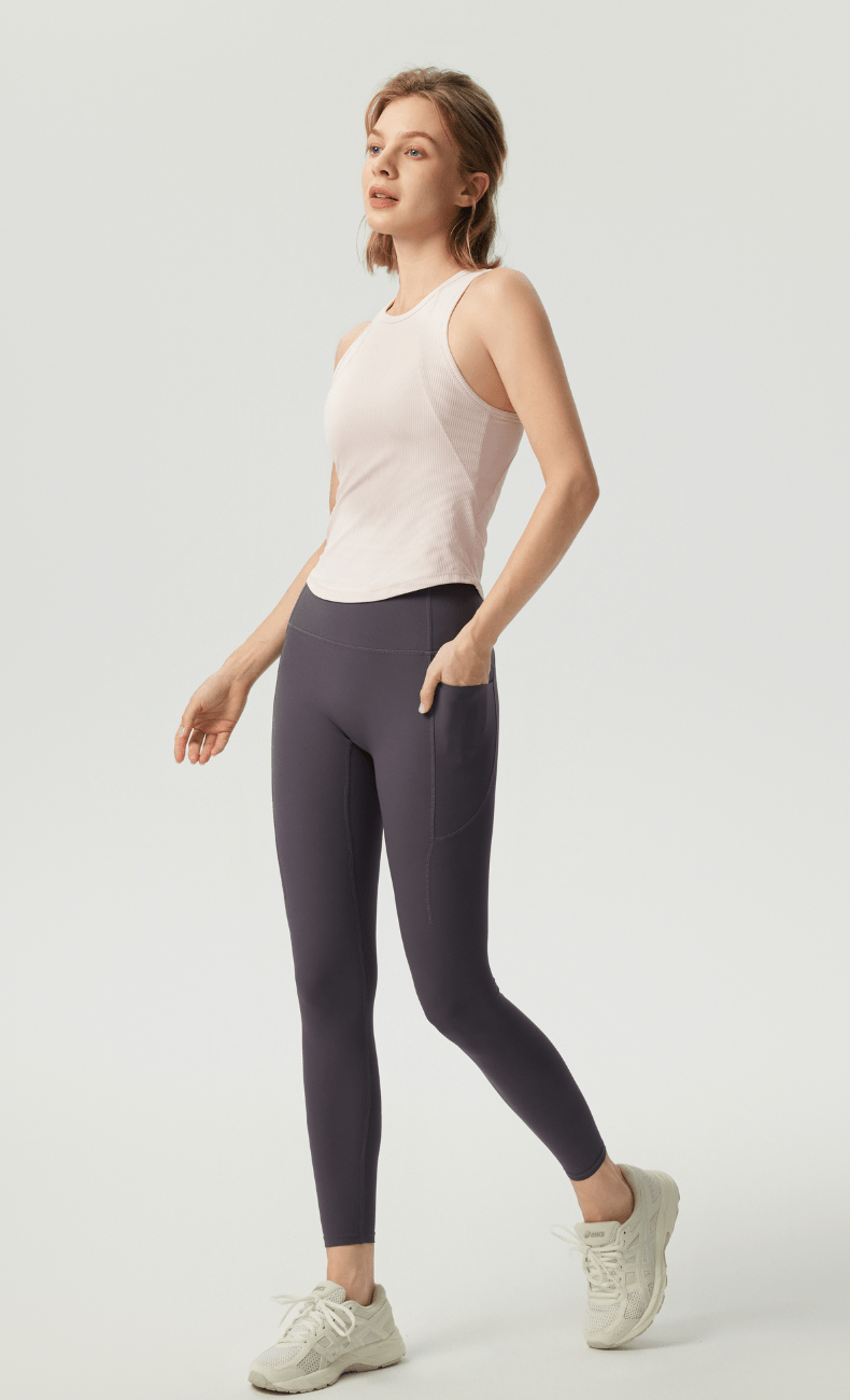 WOO YOGA Tops & Tees Selene Ribbed Built-In Bra Tank 