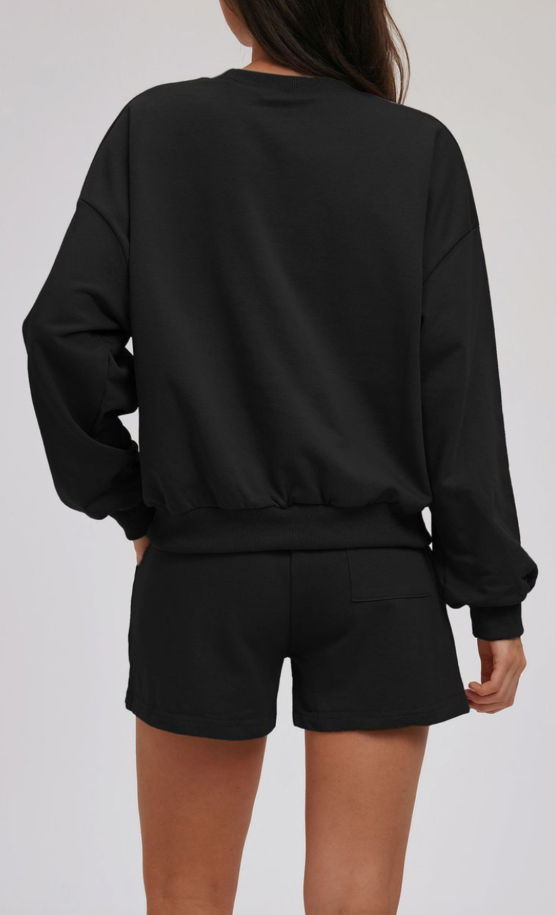 Kenna Cotton Sweatshirt & Relaxed Shorts Set