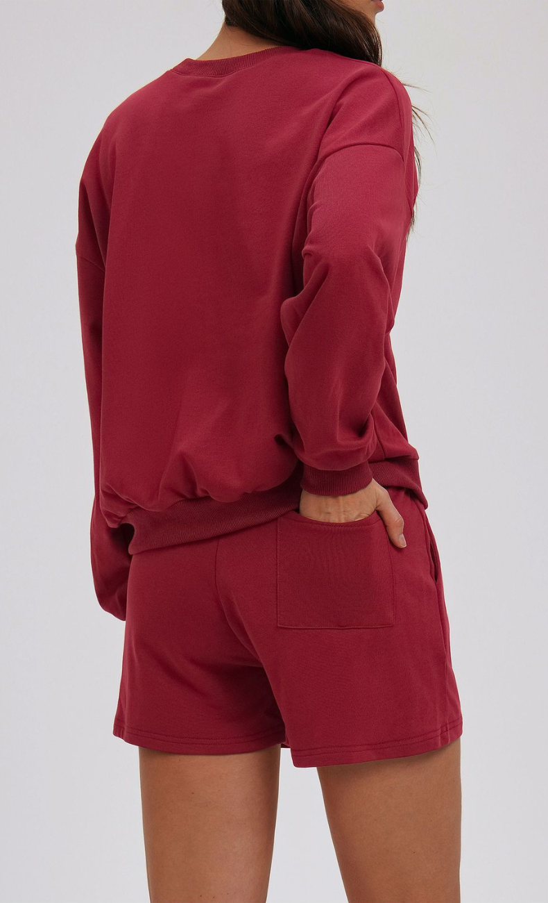 Kenna Cotton Sweatshirt & Relaxed Shorts Set