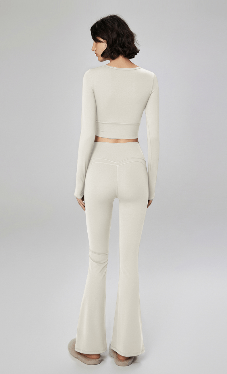 WOO YOGA Tops & Tees Elena Seamless Slim Fit Cropped Long Sleeve 