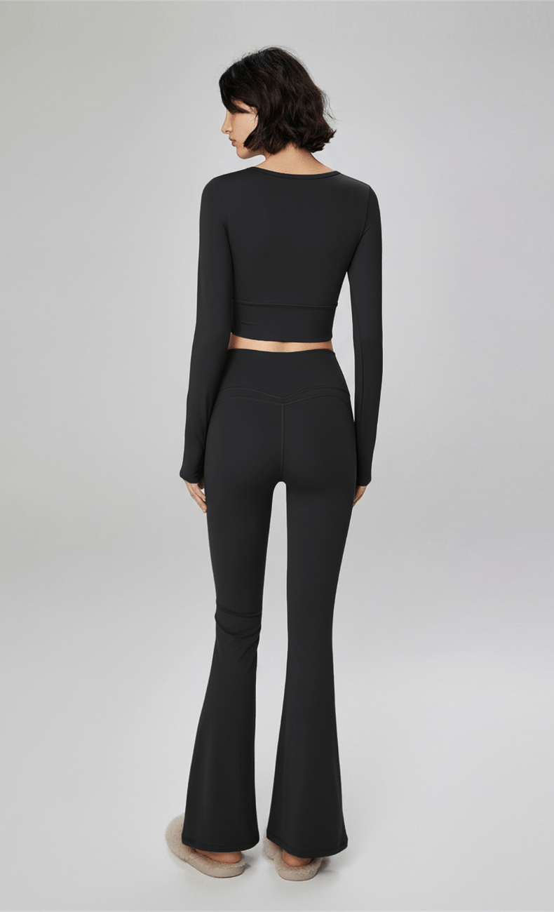 WOO YOGA Tops & Tees Elena Seamless Slim Fit Cropped Long Sleeve 