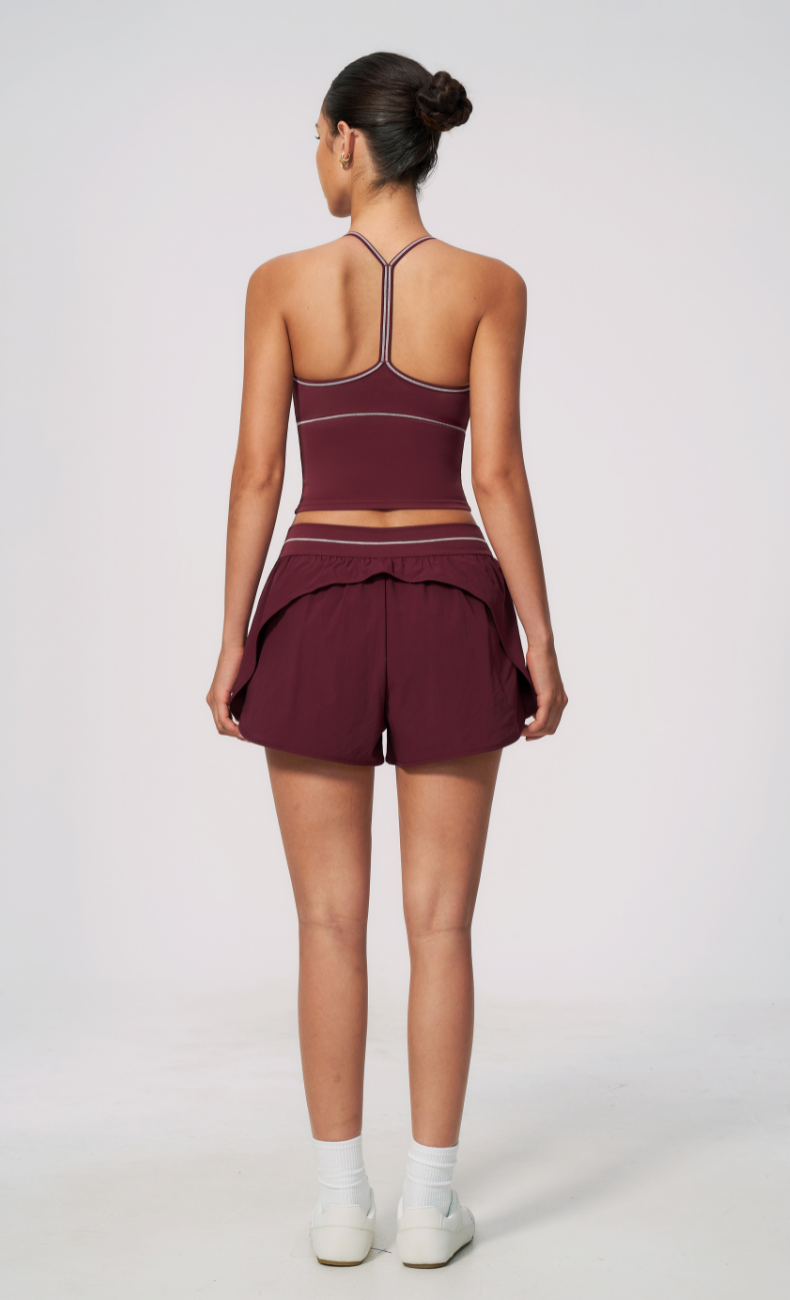 Arielle V-Neck Cami Flowy Shorts Workout Set