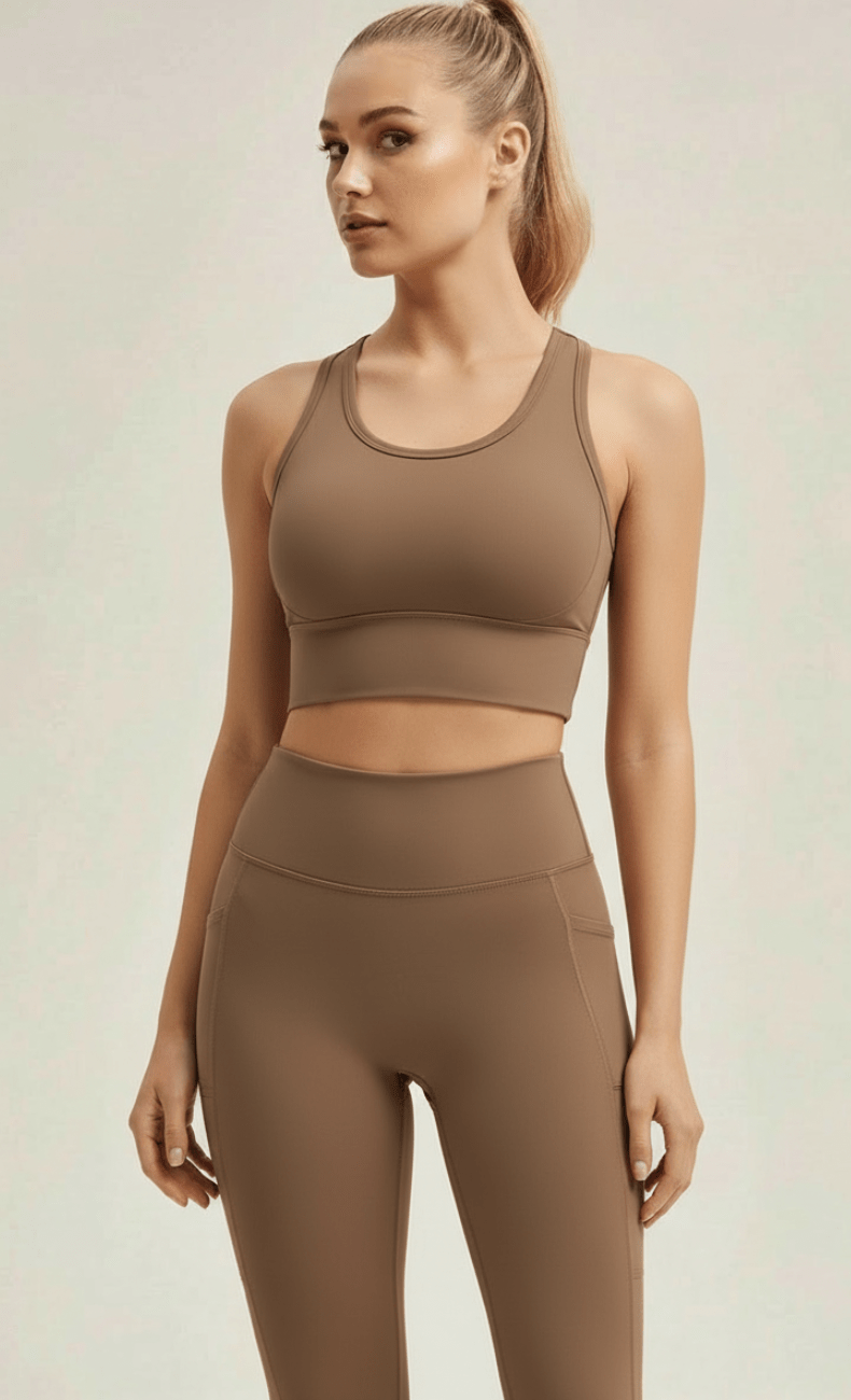 WOO YOGA Sports Bras Lindsey Teardrop Open-Back Built-In Bra Tank Top 