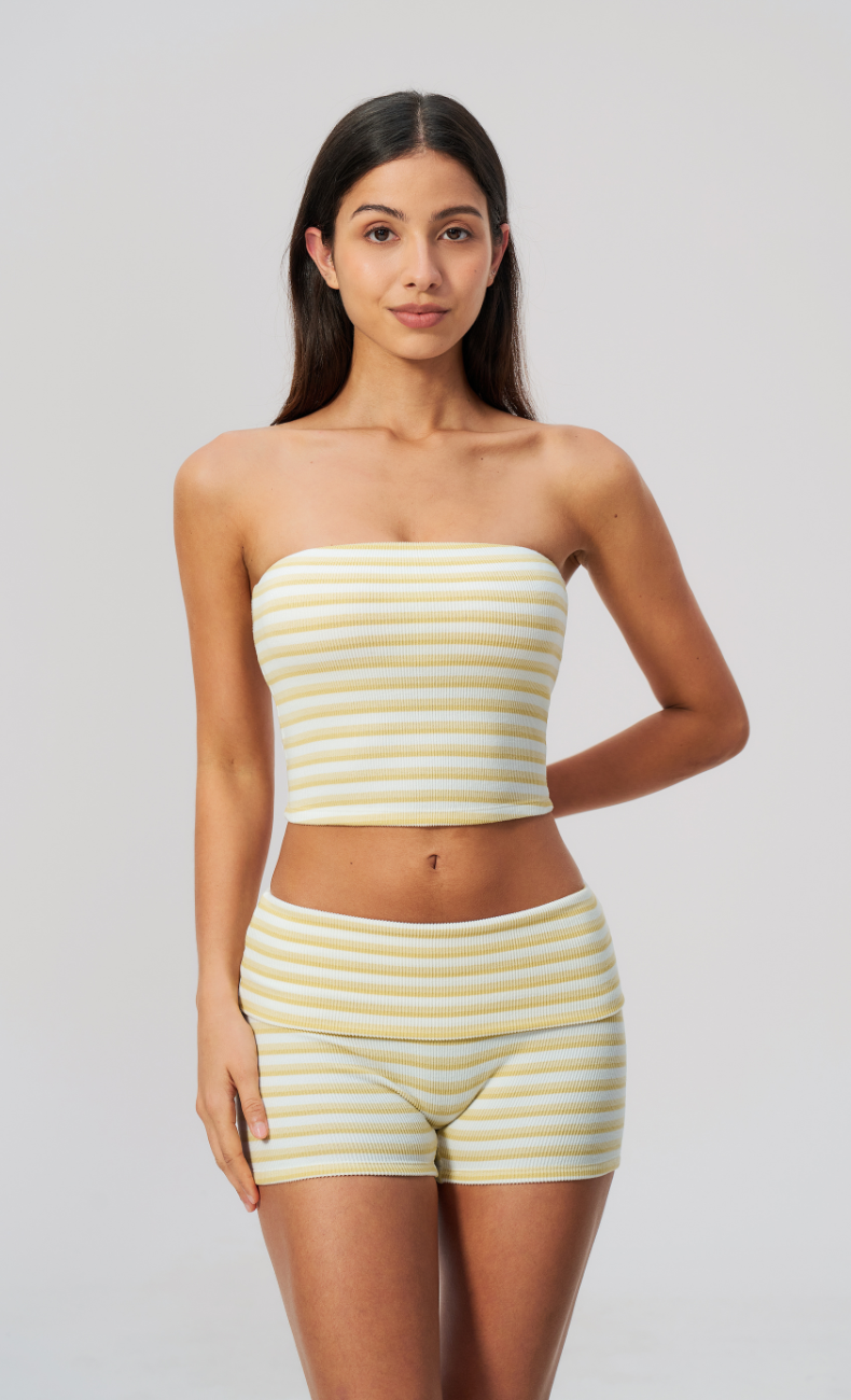 Alix Striped Bandeau 2-Piece Shorts Set
